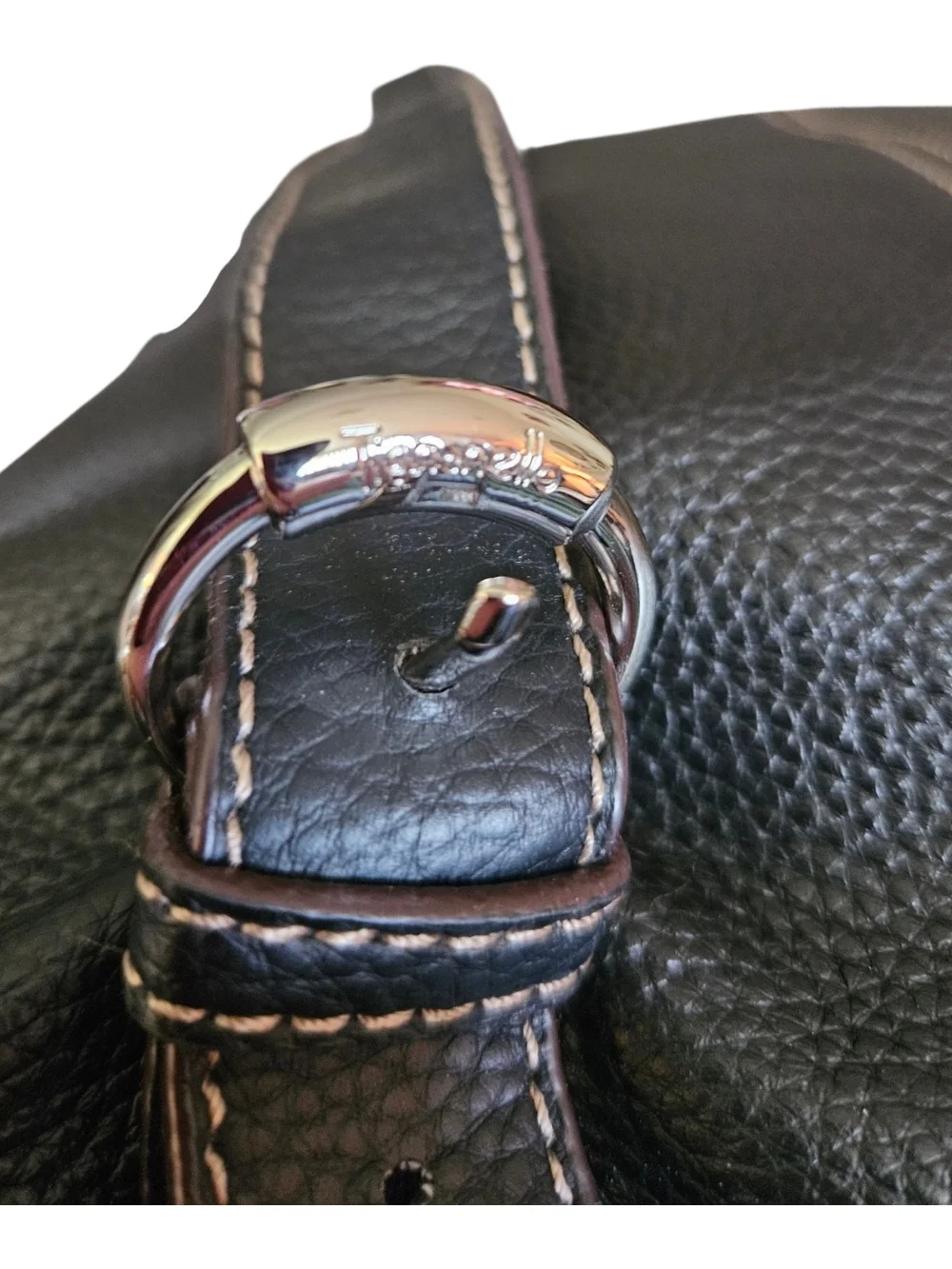 Tignanello Black Leather Backpack with Front Pockets